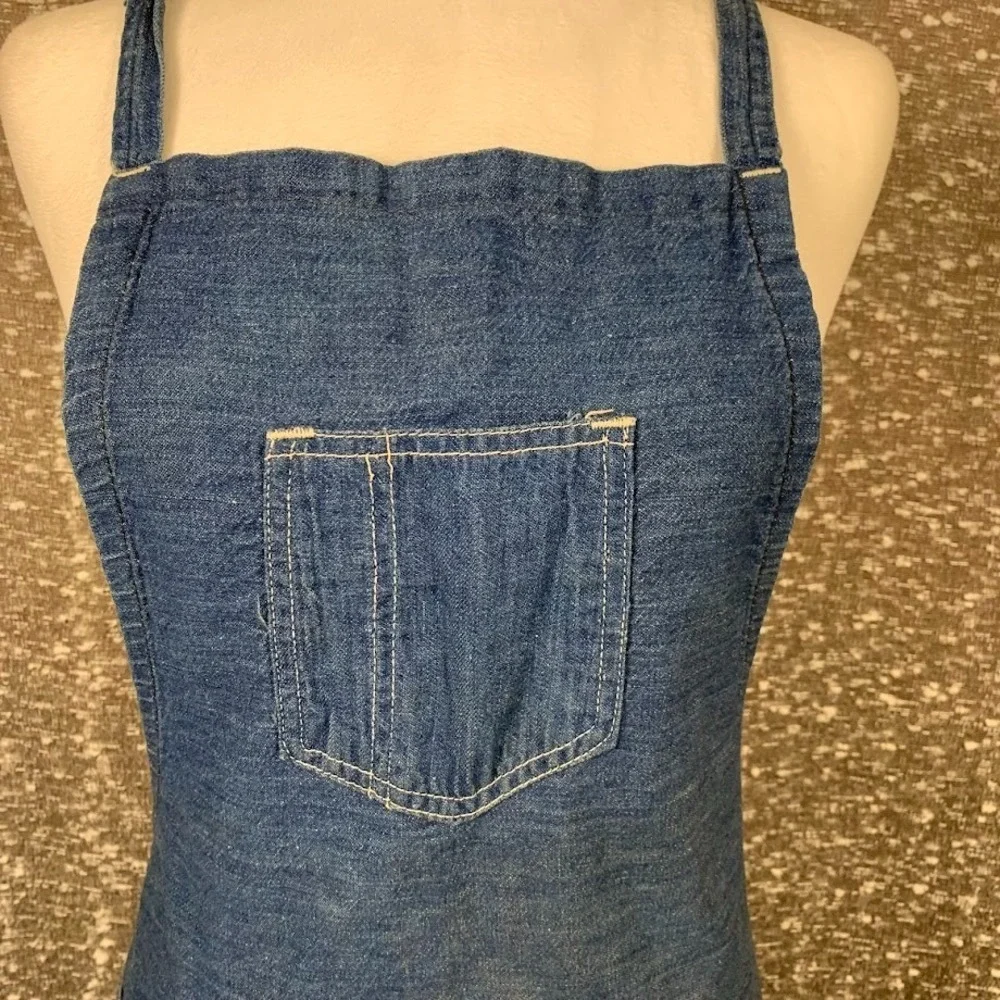 Vintage‎ Selvedge Denim Workwear Apron Pockets Shop Paint Barn Chore Unbranded